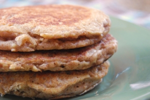 High Protein Apple Cinnamon Oatmeal Pancakes