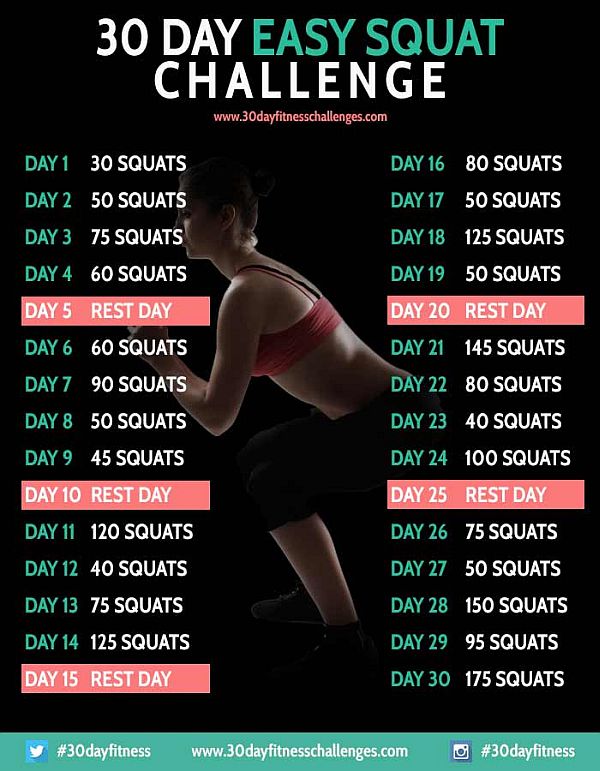 30 Day Squat Challenge With Guide And Video