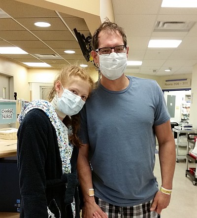 The two of us in the hospital the day after kidney transplant