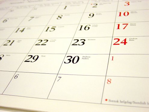 Time Management calendar